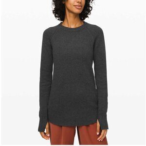 Lululemon Still Lotus Sweater Reversible Heathered Black/Titanium Sweater